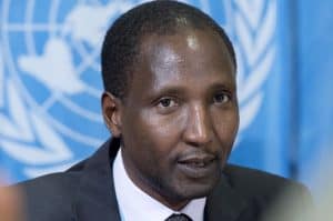 Mutuma Ruteere, Special Rapporteur on contemporary forms of racism at a press conference of the 32nd session of the Human Right Council. 28 June 2016. UN Photo / Jean-Marc Ferr