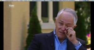 Turnbull having a gentle cry