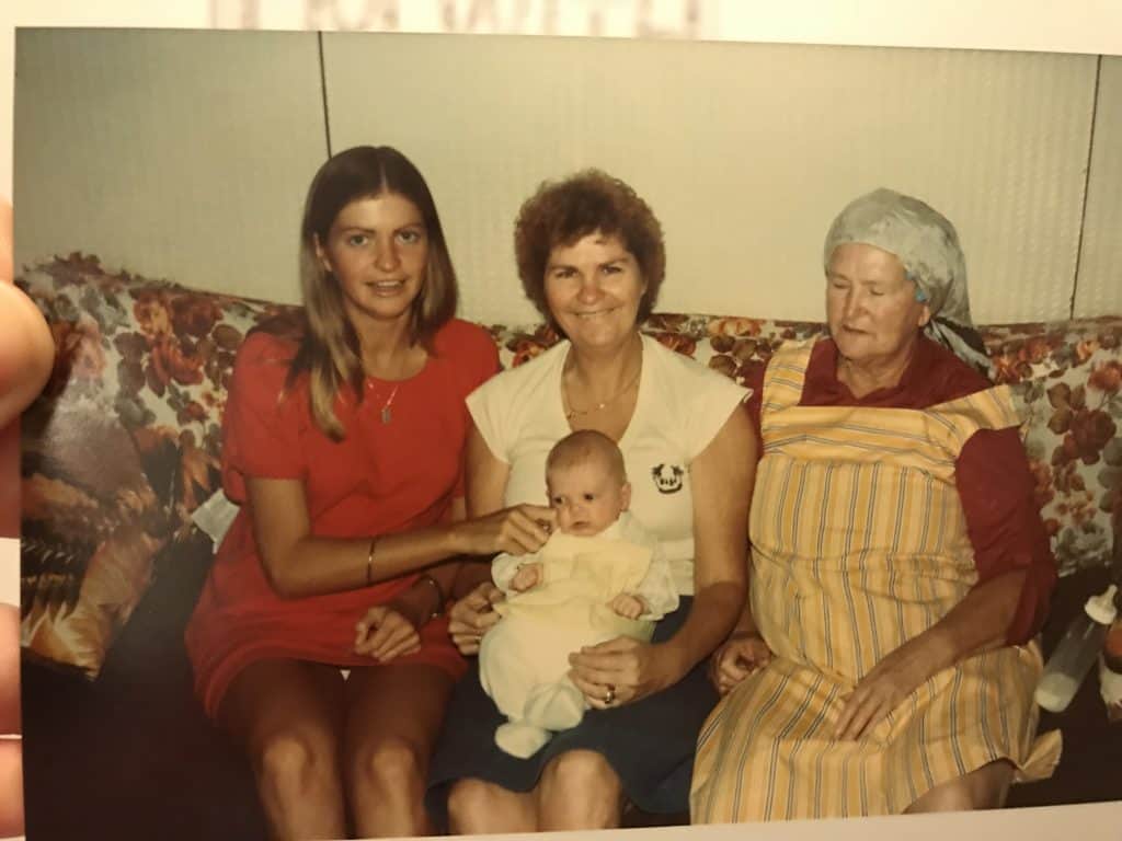 My Mum, with her Mother, and Grandmother, holding my elder sister Jay (baby)