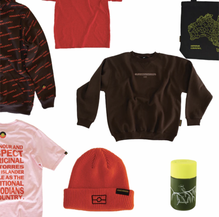 A flat-lay shot of clothing and accessories from Clothing the Gaps.